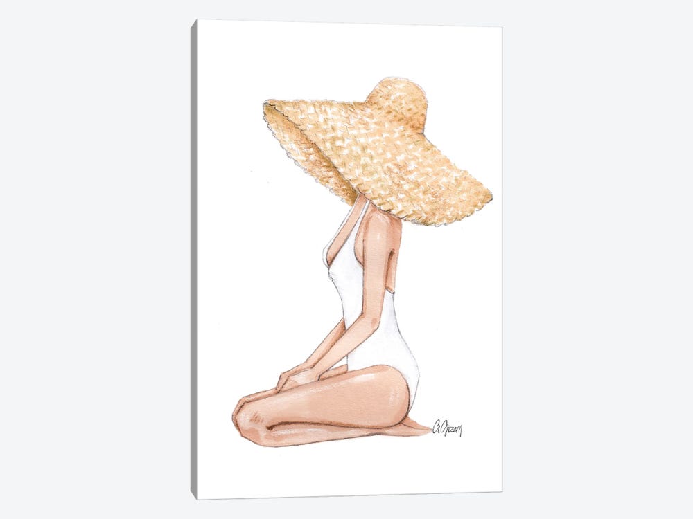 Straw Hat by Style of Brush 1-piece Art Print