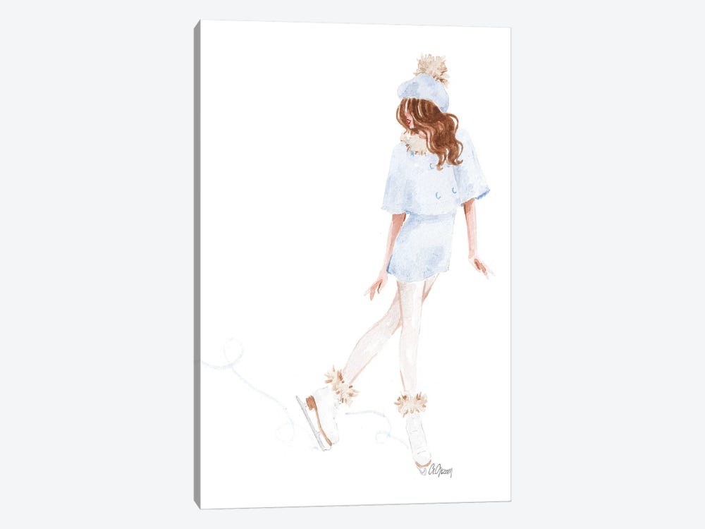 Ice Skating by Style of Brush 1-piece Art Print