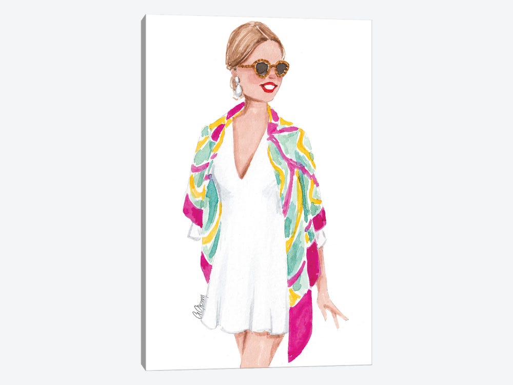 Pink And Yellow Scarf by Style of Brush 1-piece Canvas Artwork