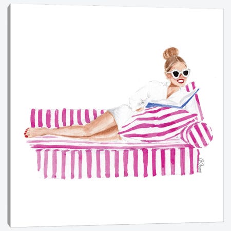 Pink Sofa Canvas Print #SOB58} by Style of Brush Canvas Artwork