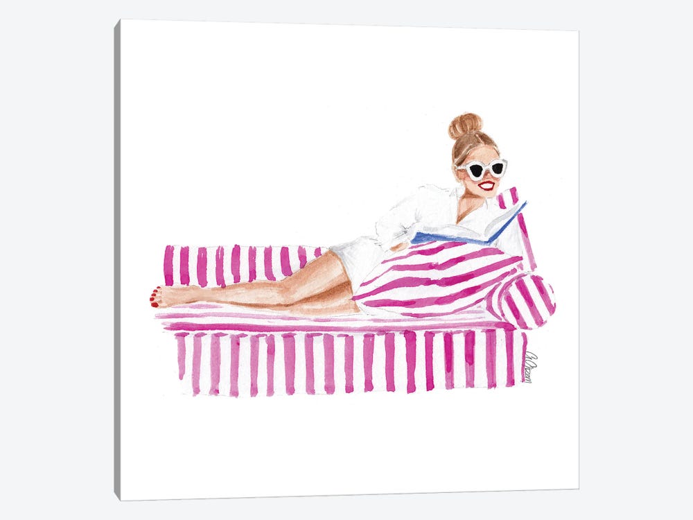 Pink Sofa by Style of Brush 1-piece Canvas Print