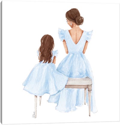 Mommy And Me Canvas Art Print - Style of Brush