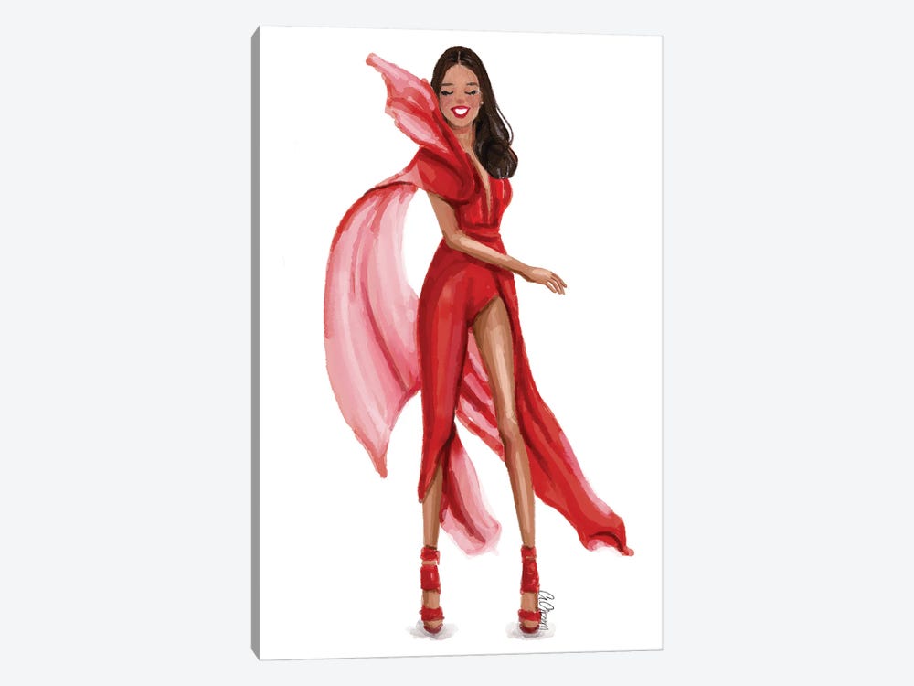 Red Dress by Style of Brush 1-piece Canvas Art