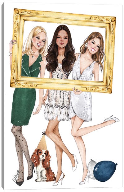 Friends At Party Canvas Art Print - Style of Brush