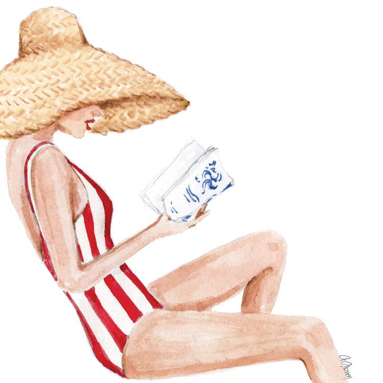 Book And Straw Hat