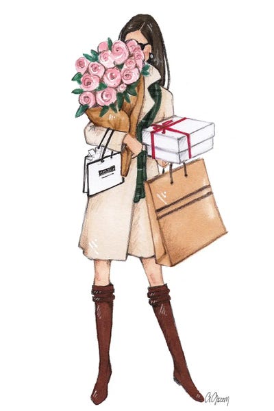 Shopping: Shopping And Flowers by Style of Brush