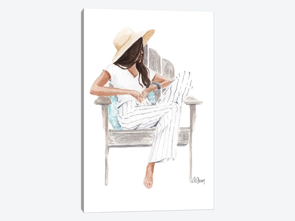 Summer Hat by Style of Brush 1-piece Canvas Print