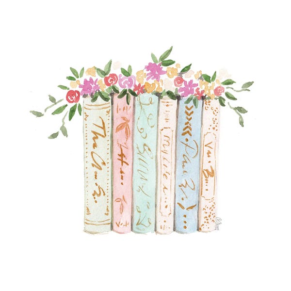 Books: Books And Flowers by Style of Brush