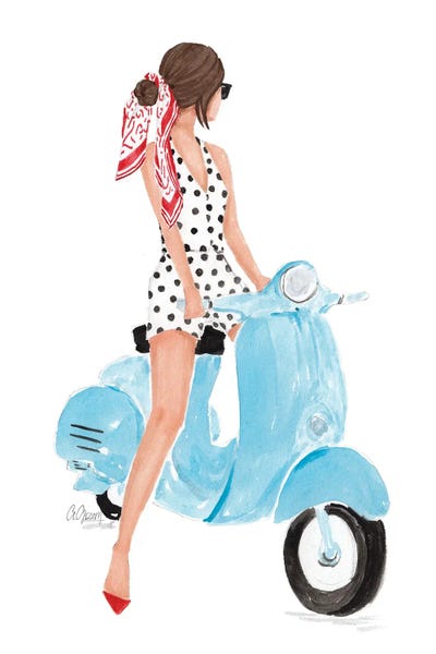 Vespa by Style of Brush framed canvas print