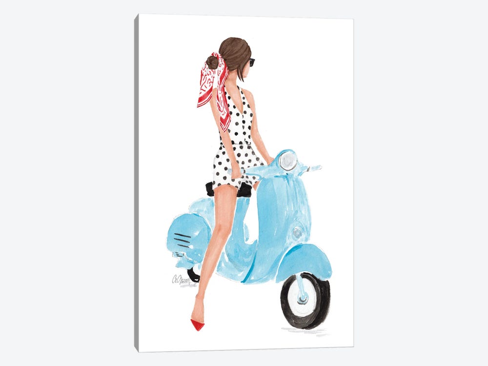 Vespa by Style of Brush 1-piece Canvas Wall Art