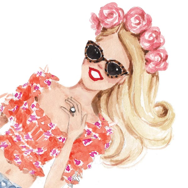 Women's Tops: Spring Flowers by Style of Brush