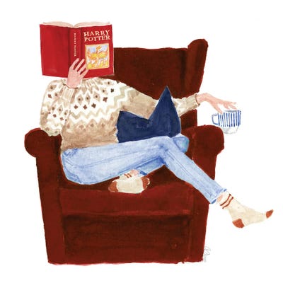 Book Lover Girl by Style of Brush framed wall art