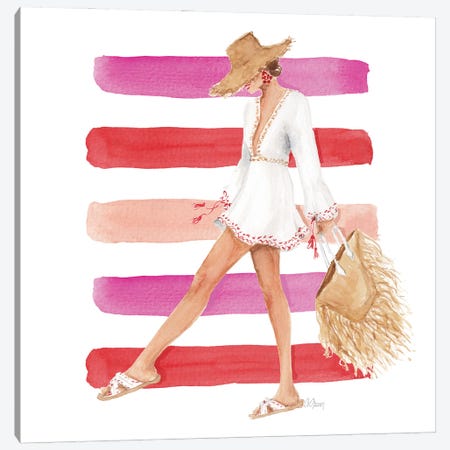 Summer Pink Fashion Canvas Print #SOB87} by Style of Brush Canvas Wall Art