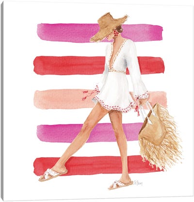 Summer Pink Fashion Canvas Art Print - Style of Brush