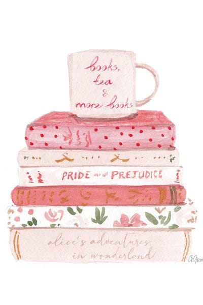 Books: Books And Tea by Style of Brush