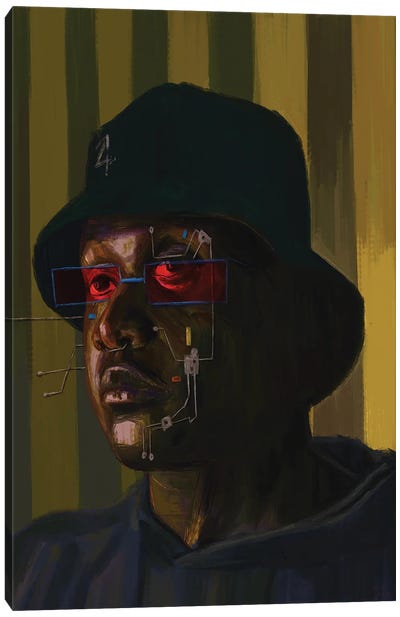 Red Lens Canvas Art Print - Afrofuturism
