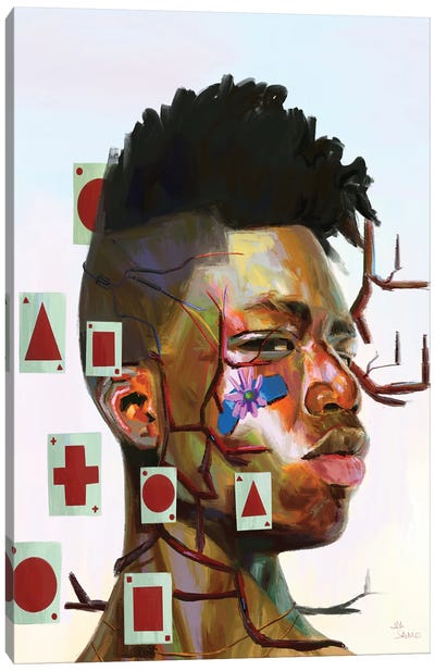 Card Game Canvas Art Print - Afrofuturism