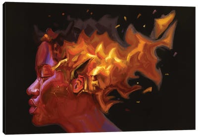 Burning Flame Canvas Art Print - Sam Onche