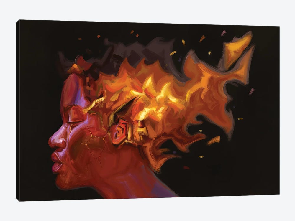 Burning Flame by Sam Onche 1-piece Canvas Artwork