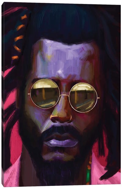 Dread Head Canvas Art Print - Afrofuturism