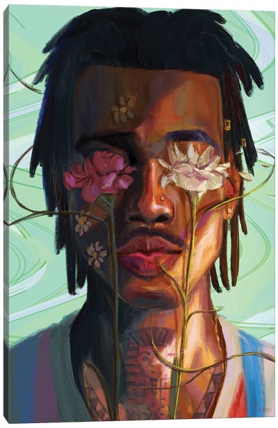 Two Roses Canvas Art Print - Similar to Kehinde Wiley