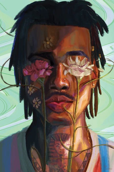 Contemporary Portraiture By Black Artists: Two Roses by Sam Onche