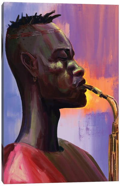 Trumpet Boy Canvas Art Print - Sam Onche