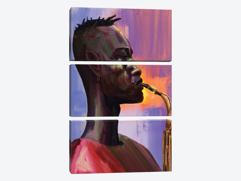 Trumpet Boy by Sam Onche 3-piece Canvas Print