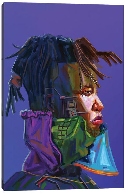 Indigo Boy Canvas Art Print - Afrofuturism