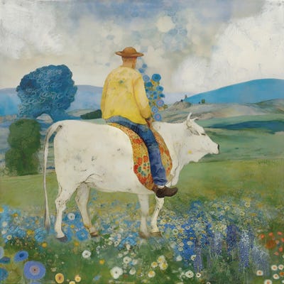 Otto And Sugar Make A Pilgrimage To Fescue Hill by Somnmigratory Studio canvas print