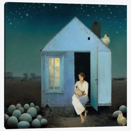 Night Layers At Marcies Midnight Henhouse Canvas Print #SOG12} by Somnmigratory Studio Canvas Print