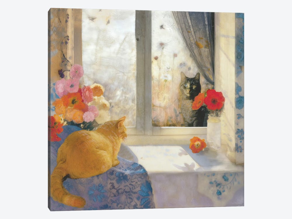 In The Sun On The Sill - Shadow And Feathers by Somnmigratory Studio 1-piece Canvas Print