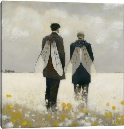 Virgil And Felix Scout For Early Blossoms Canvas Art Print - Whimsical Décor