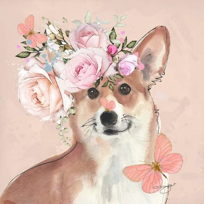Corgi In Bloom by Studio One canvas print