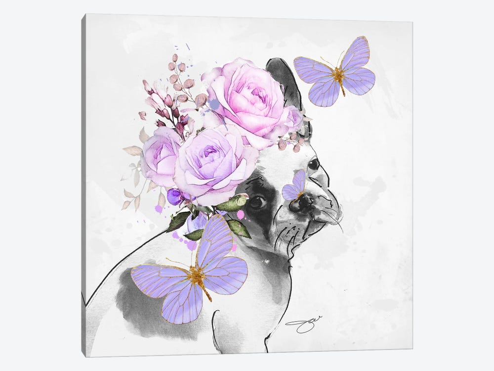 Frenchie In Bloom by Studio One 1-piece Canvas Artwork