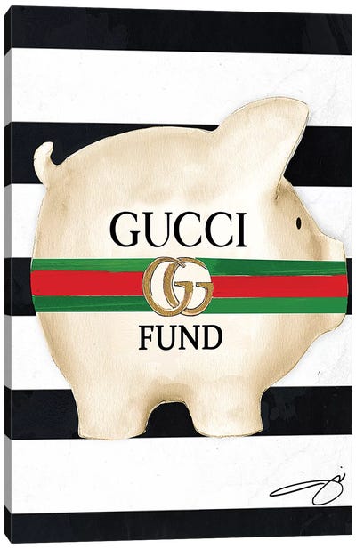 Gucci Fund Canvas Art Print - Fashion Typography
