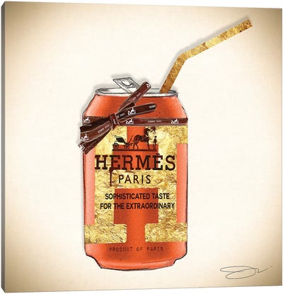 Hermes Can Canvas Art Print - Drink & Beverage Art