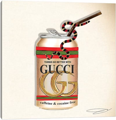 Things Go Better With Gucci Canvas Art Print - Soft Drink Art