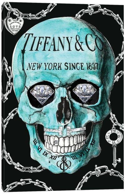 Tiffany Skull Canvas Art Print - Fine Art