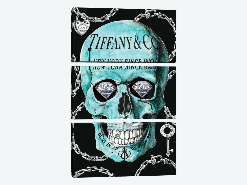 Tiffany Skull 3-piece Canvas Artwork