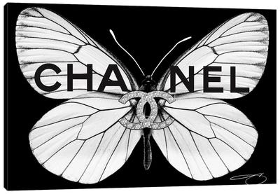 Fly As Chanel Canvas Art Print - Black & White Art