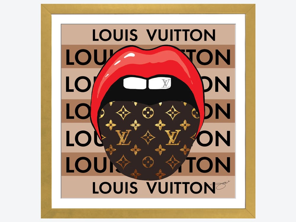 Louis Vuitton Logo Lips Pattern On Cement