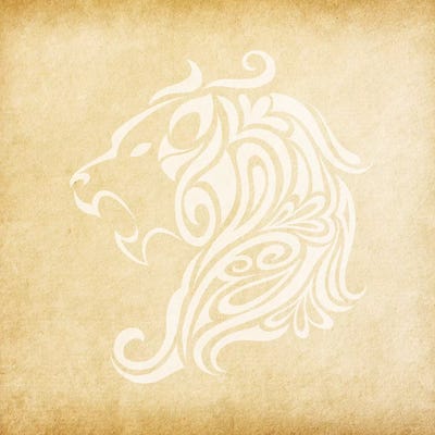 Influential Lion by 5by5collective metal wall art