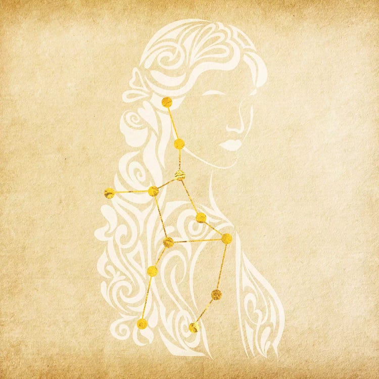 Meticulous Maiden with Constellation by 5by5collective wall art