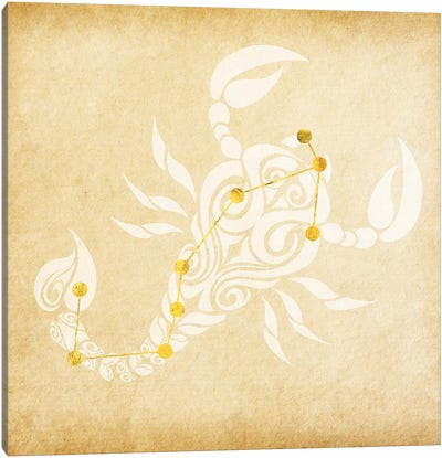 Passionate Scorpion with Constellation Canvas Art Print - Symbols Of Luminosity
