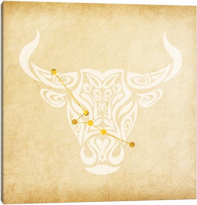 Reliable Bull with Constellation Canvas Art Print - Symbols Of Luminosity