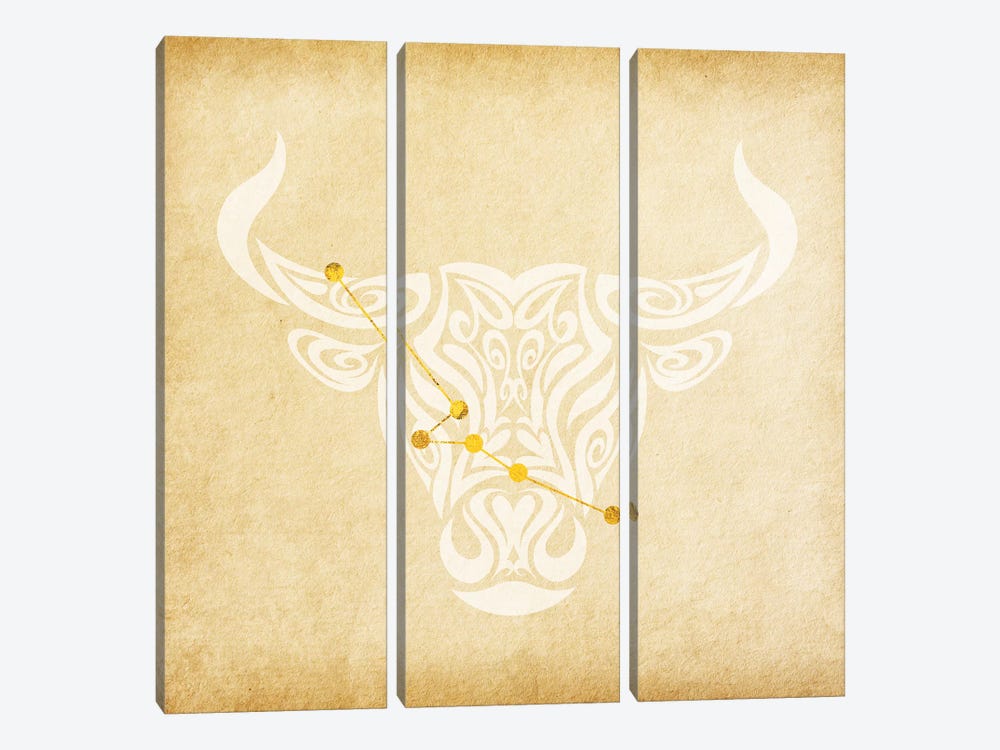 Reliable Bull with Constellation by 5by5collective 3-piece Art Print