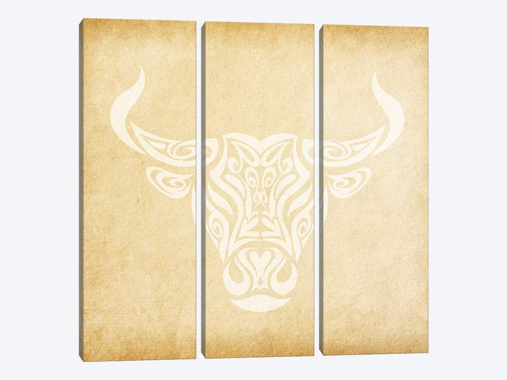 Reliable Bull by 5by5collective 3-piece Canvas Wall Art