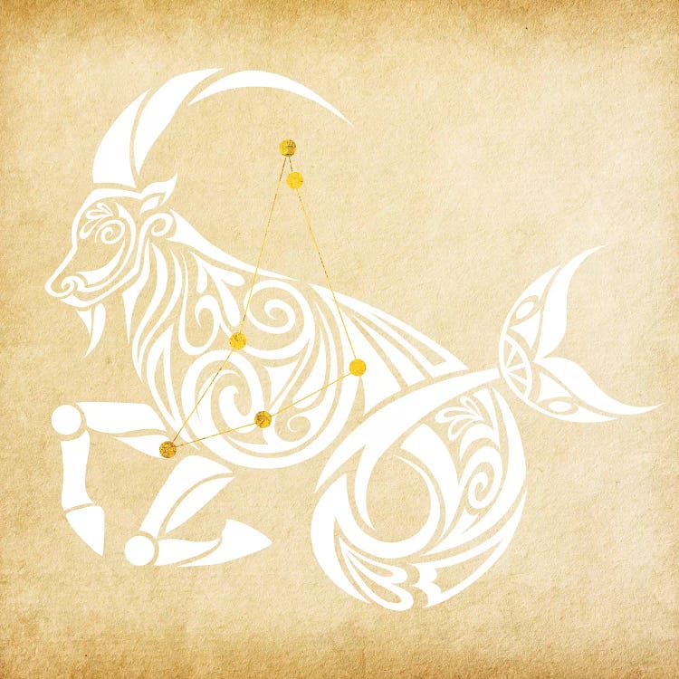 Trustworthy Sea-Goat with Constellation by 5by5collective wall art