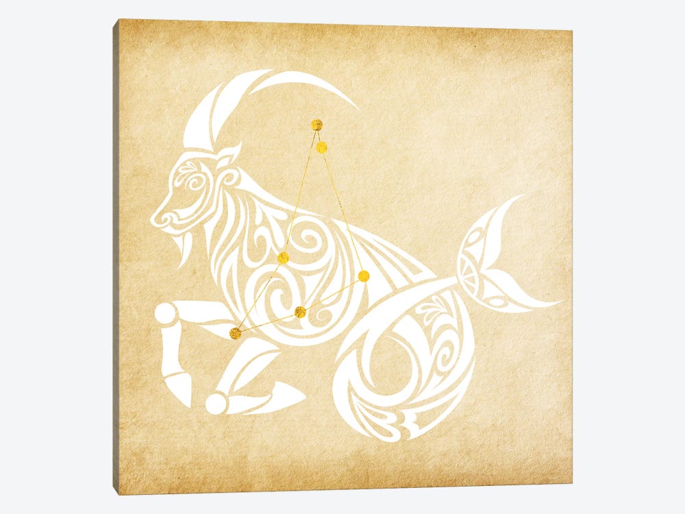 Trustworthy Sea-Goat with Constellation by 5by5collective 1-piece Canvas Art Print
